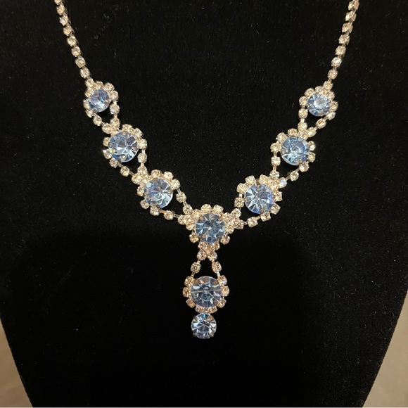 Prom/Special Occasion Necklace and Earrings, Light Blue - Picture 5 of 13
